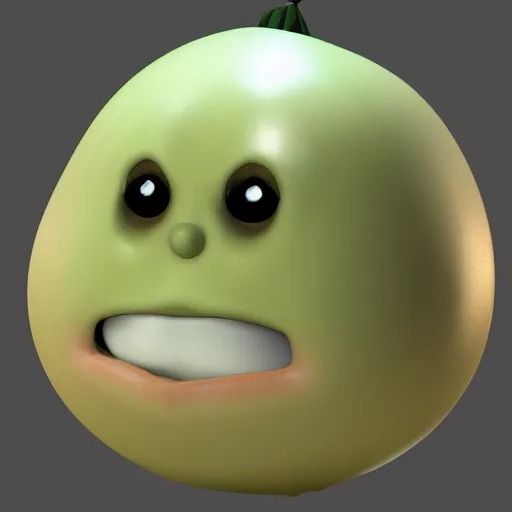 Prompt: onion crying tears cartoon, 3 d render