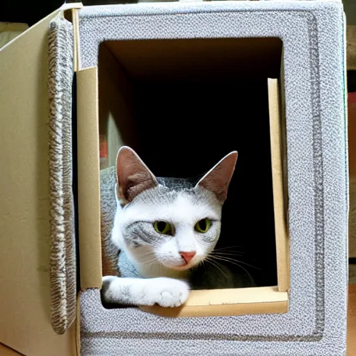 Image similar to ascii of cat in a box
