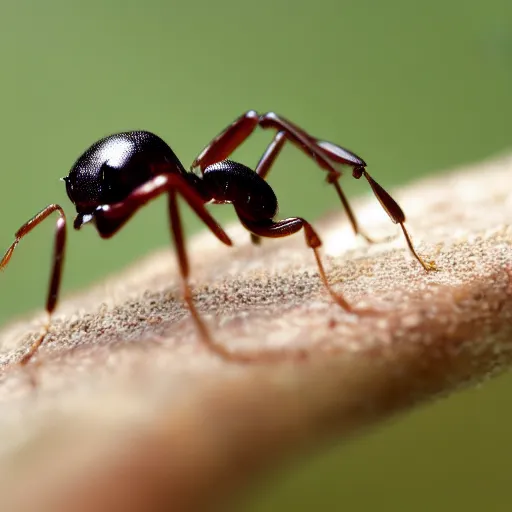 Image similar to a nature photo. of a dancing ant, closeup, depth of field, 5 0 mm