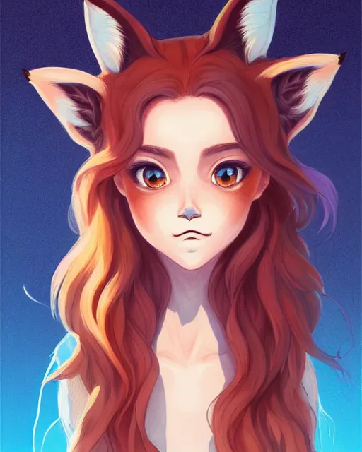 Image similar to fullbody portrait of wild half - fox woman with fox nose and ears, wearing summer jeans shorts and tshirt, anime art, concept art, detailed attractive face with fox nose and fox mouth, symmetrical, trending on pixiv, by lois van baarle by sung choi by john kirby artgerm style pascal blanche and magali villeneuve