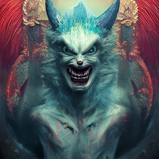 Image similar to demonic sonic as a lord of hell, intricate artwork by tooth wu and wlop and beeple. octane render, trending on artstation, greg rutkowski very coherent symmetrical artwork. cinematic, hyper realism, high detail, octane render