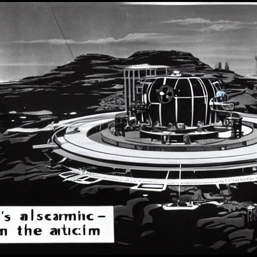 Prompt: atomic research facility from disney's our friend the atom ( 1 9 5 7 )