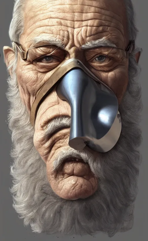 Prompt: old man doing with mask, do what we can, then leave it to god, non fiction, baroque, confidently, consistency, stability, cohesion, elegantl, highly detailed, 8 k uhd, digital painting, artstation, concept art, matte, sharp focus, illustration, art by artgerm and paul lung and samuel silva