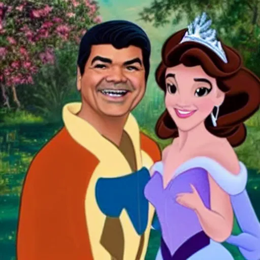 Image similar to george lopez as a disney princess