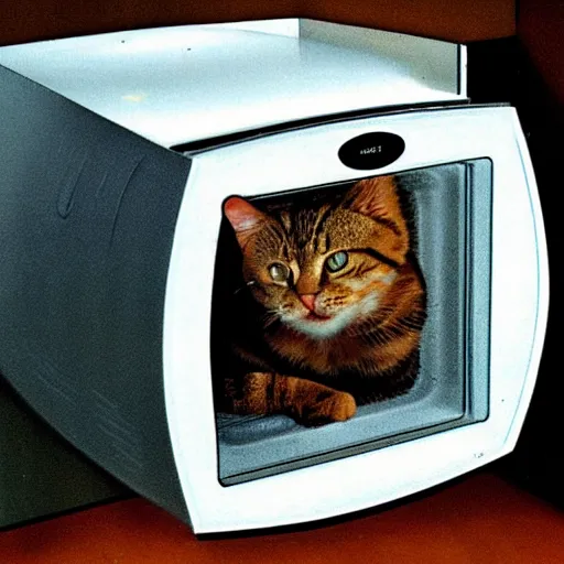 Image similar to cat in a microwave