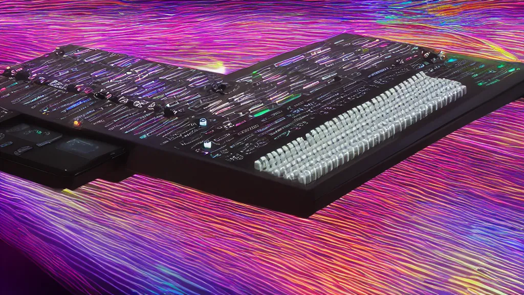 Image similar to iridescent fast - moving bank synthesizer