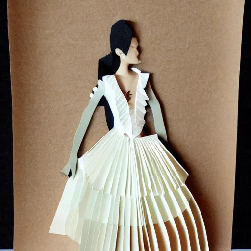 Image similar to a paper model of lucy jeartfilia, paper modeling art.