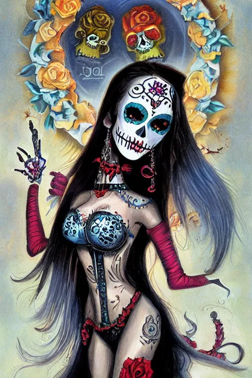 Image similar to Illustration of a day of the dead girl, art by Julie Bell