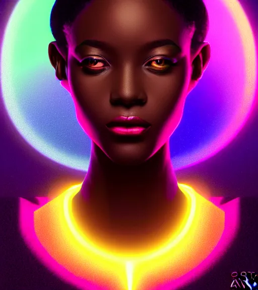 Image similar to symmetry!! african princess of technology, solid cube of light, hard edges, product render retro - futuristic poster scifi, lasers and neon circuits, beautiful dark skin african princess, intricate, elegant, highly detailed, digital painting, artstation, concept art, smooth, sharp focus, illustration, dreamlike, art by artgerm