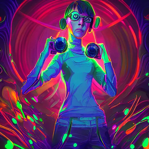 Image similar to skill magic geek inside matrix deepdream radiating a glowing aura stuff loot legends stylized digital illustration video game icon artstation lois van baarle, ilya kuvshinov, rossdraws,