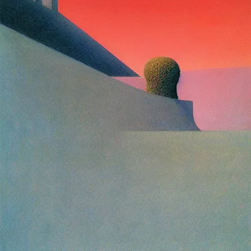 Image similar to artwork by Edward Hopper and James Gilleard, Zdzislaw Beksinski