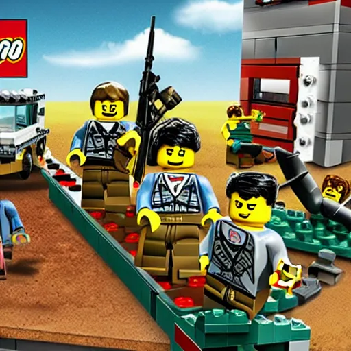 Prompt: Box art for a LEGO set of the Vietnam War