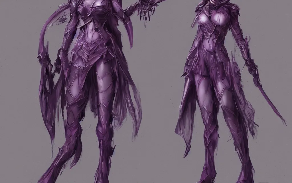 Image similar to valorant, concept art, purple, female, HD,