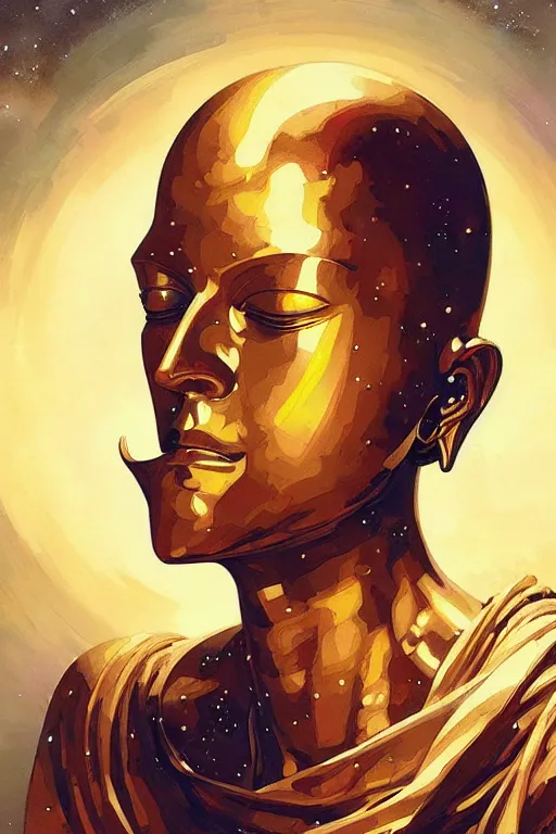 Image similar to space, buddhism, painting by greg rutkowski, j. c. leyendecker, artgerm