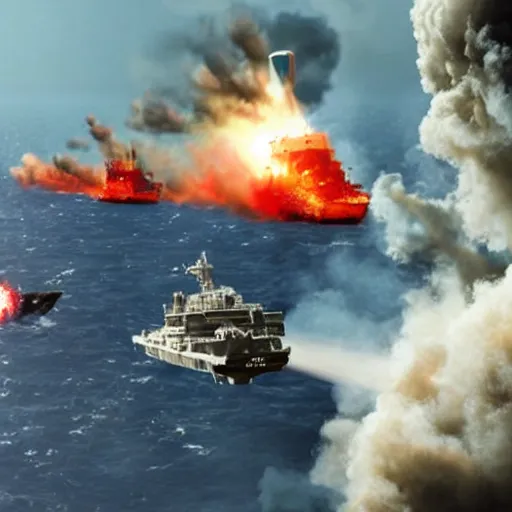 Prompt: attack ships on fire off the shoals of orion
