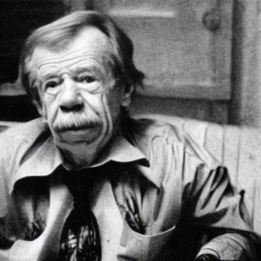 Image similar to vaclav havel on a still of jan svankmajer movie