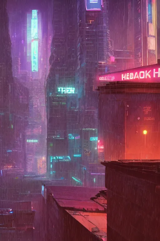 Image similar to a cyberpunk City with billboards, Hologramm and signs in a rainy night, bokeh on background, Skyline view from a rooftop, rendered by simon stålenhag, rendered by Beeple, Makoto Shinkai, syd meade, environment concept, digital art, starwars, raphael lacoste, eddie mendoza, alex ross, concept art, cinematic lighting, , unreal engine, 3 point perspective, WLOP, trending on artstation, low level, 4K UHD image, octane render,
