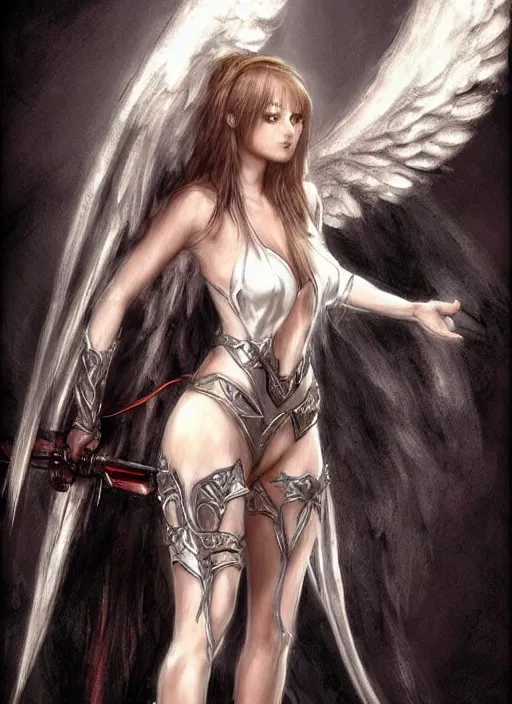 Image similar to concept art, angel knight girl. by artstation trending, by joseph mallord william turner, luis royo, highly detailed