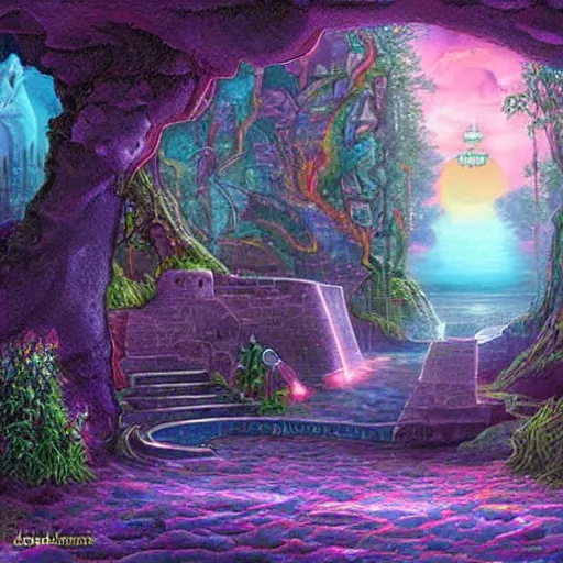 Prompt: Magic Gateway to Utopia Fantasy Art by John Stephans