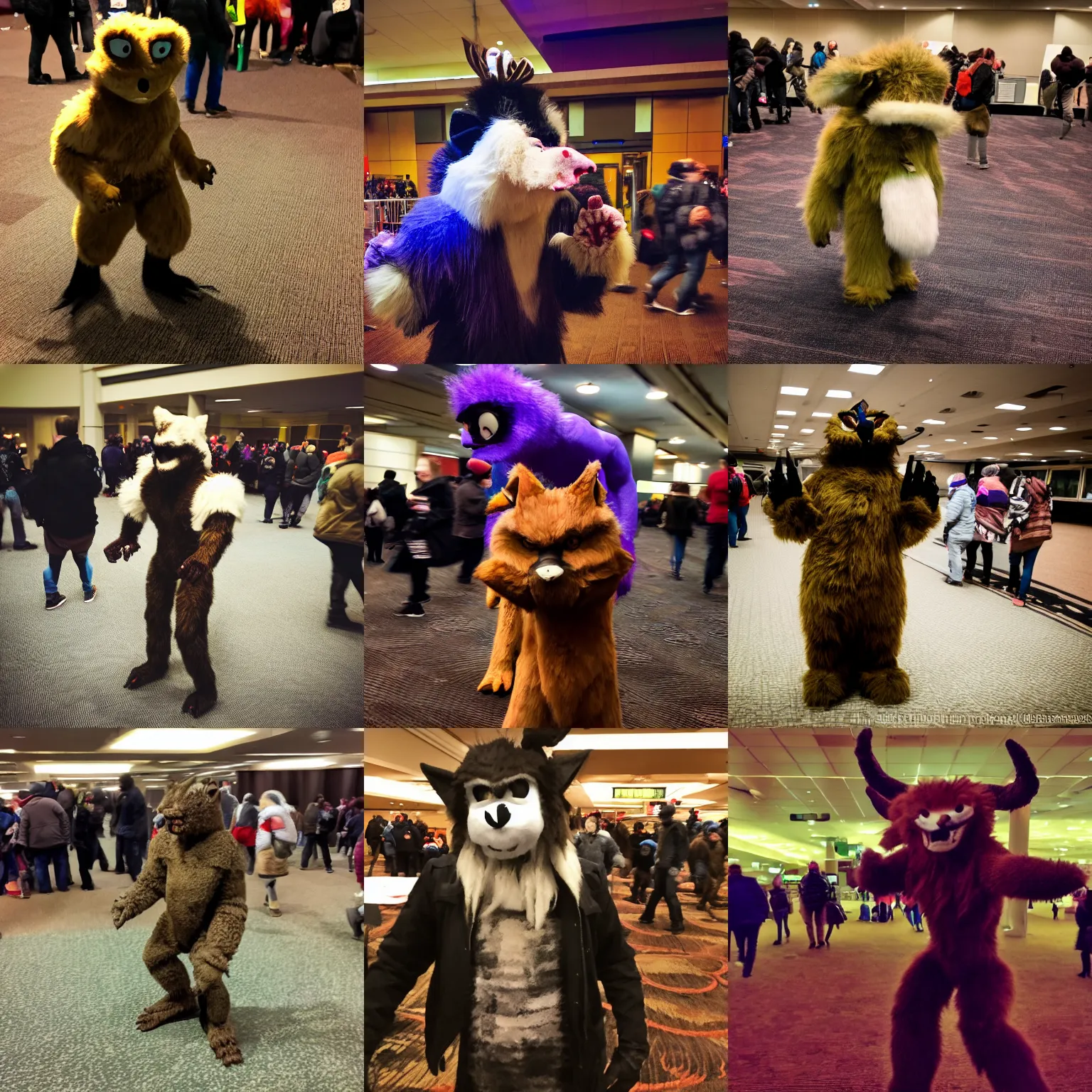 Prompt: Photo of a cryptid taken at Midwest FurFest