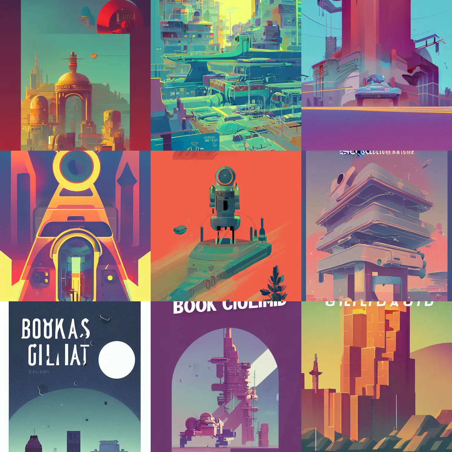 Prompt: Book cover by James Gilleard