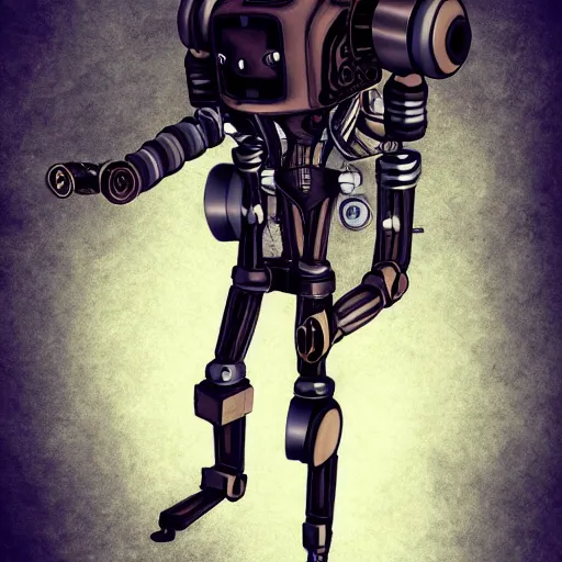 Image similar to a steampunk robotic human, dark background, super - detailed, photo - realistic, anime,