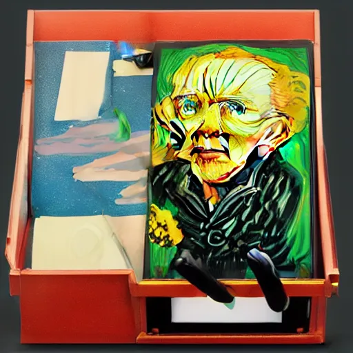 Image similar to van gogh, stop motion vinyl action figure, plastic, toy, butcher billy style