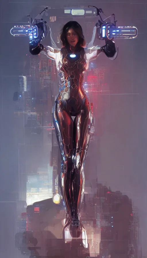 Image similar to portrait of spiderwoman as a robot, cyberpunk machine, machine face, robed, upper half portrait, decorated, intricate intense elegant highly detailed digital painting artstation concept art smooth sharp focus illustration, art by artgerm and greg rutkowski alphonse mucha 8 k