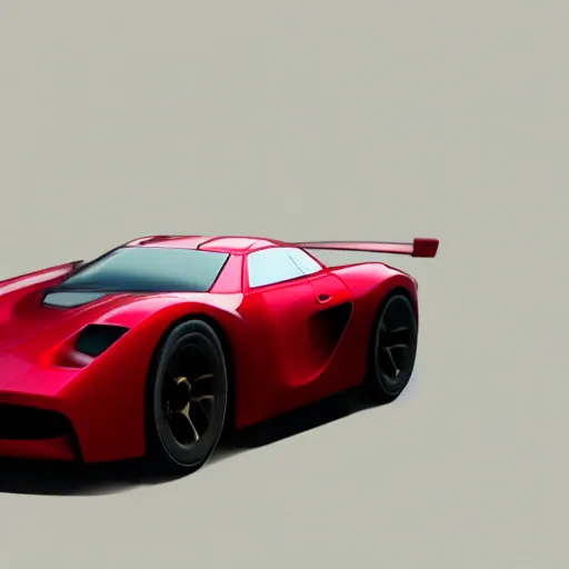 Image similar to a realistic render of a sportscar in the style of Scott Robertson on ArtStation and Encho Enchev on ArtStation, the color of the car is a dark red, 4k,