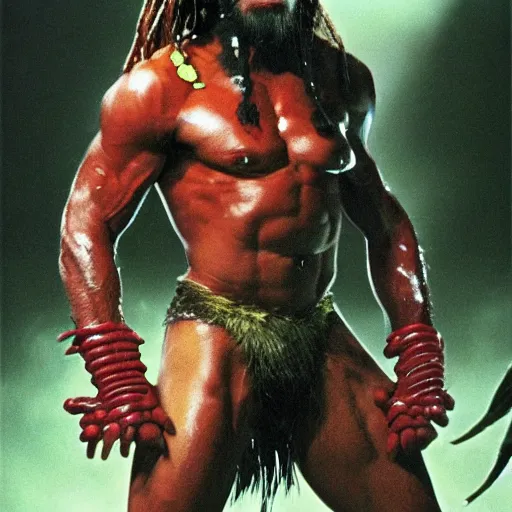 Image similar to randy savage as the predator alien