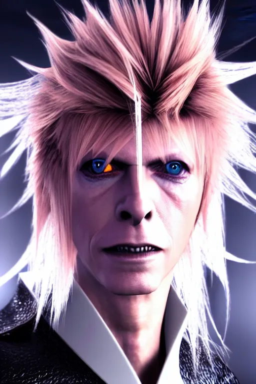 Prompt: screenshot of david bowie as jareth in final fantasy 15, high resolution, hd, 4k