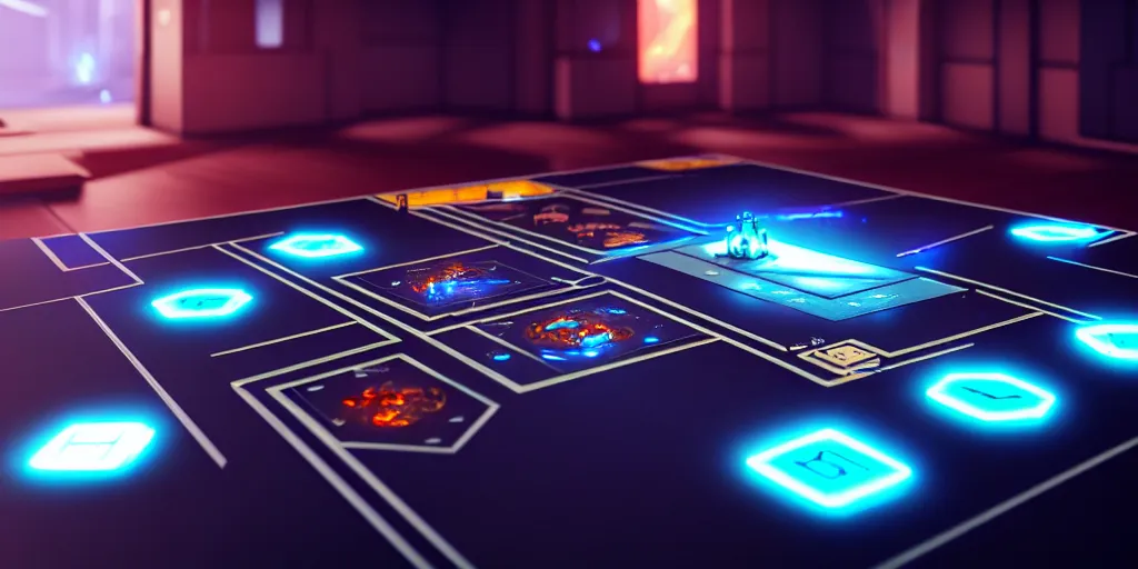 Image similar to a flat board game futuristic, tabletop game board, hyper realism, cinematic, dramatic ambient lighting, epic composition, high detail, octane render, unreal engine, 8 k, smooth gradients, professional photo, photorealistic, digital art, deviantart artstation, ray tracing, intricate complexity, extremely detailed,