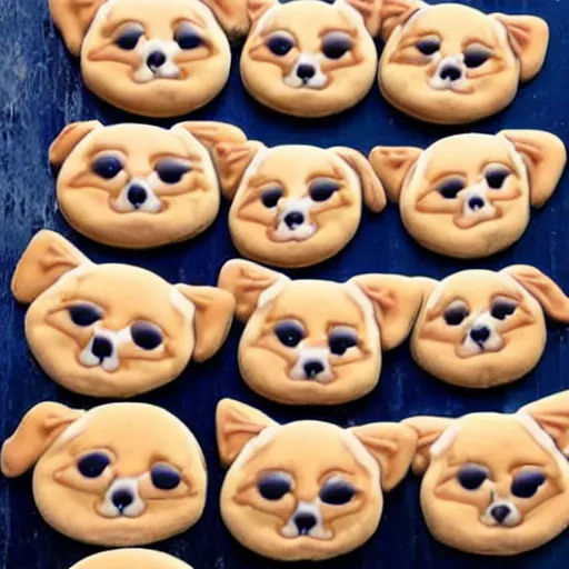 Image similar to a lot of chihuahua faces looks like cookies