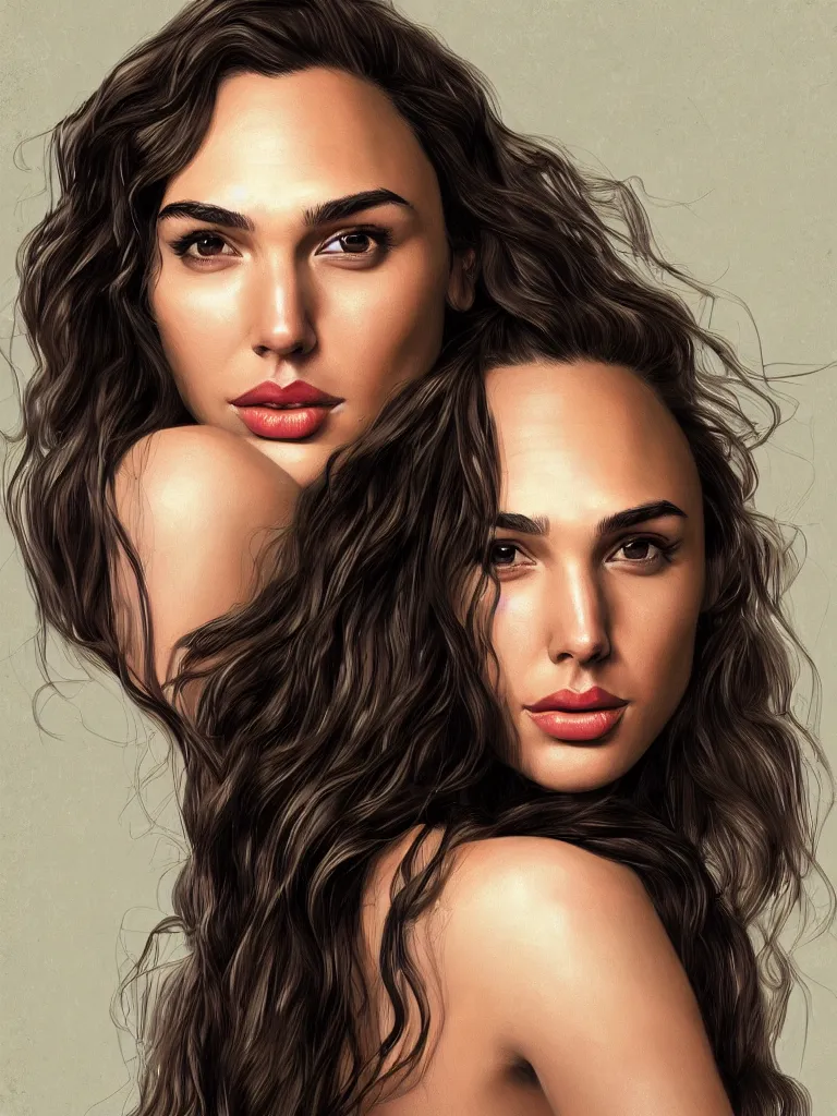 Image similar to a beautiful portrait of gal gadot by Karmen loh and, detailed, proportional, trending on art station, 4k