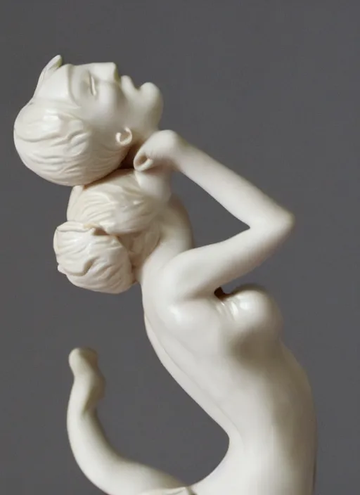 Prompt: the ballerina porcelain statue