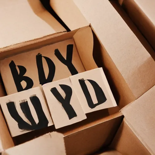 Prompt: a box of suddenly sad