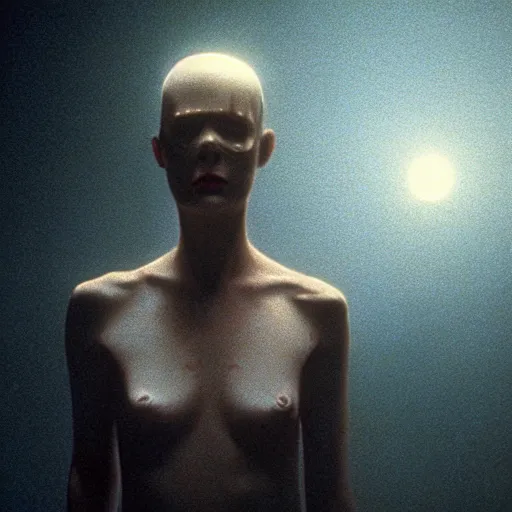 Image similar to movie still of a cyborg, cinematic composition, cinematic light, by lars von trier and david lynch