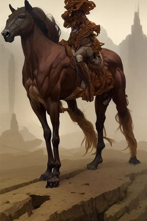 Image similar to an enormously muscular anthro horse male at a research facility donned in alternative clothes, furaffinity, highly detailed, digital painting, artstation, concept art, sharp smooth focus, illustration, art by artgerm and greg rutkowski and alphonse mucha