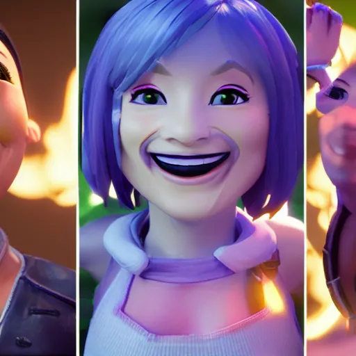 Image similar to emoji smiles, unreal 5, DAZ, hyperrealistic, octane render, cosplay, dynamic lighting