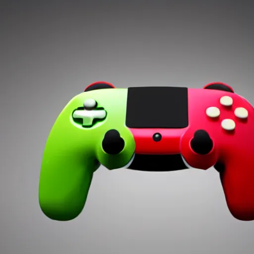 Image similar to a concept release of a gaming controller in the shape of an apple