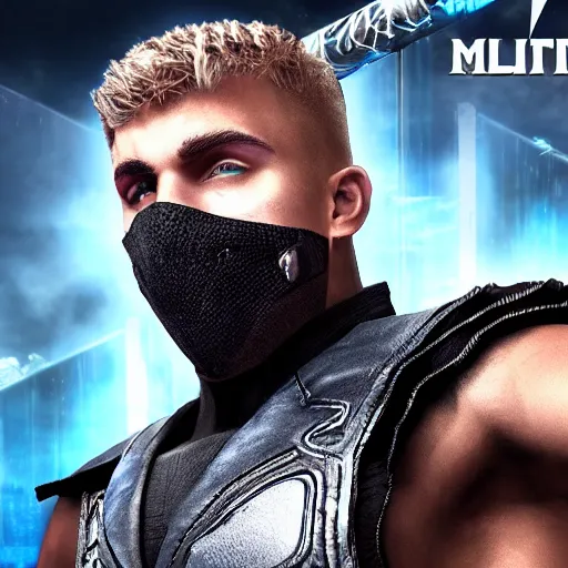 Prompt: jake paul as a mortal kombat dlc, 3 d model, fighting video game, promotional material, render