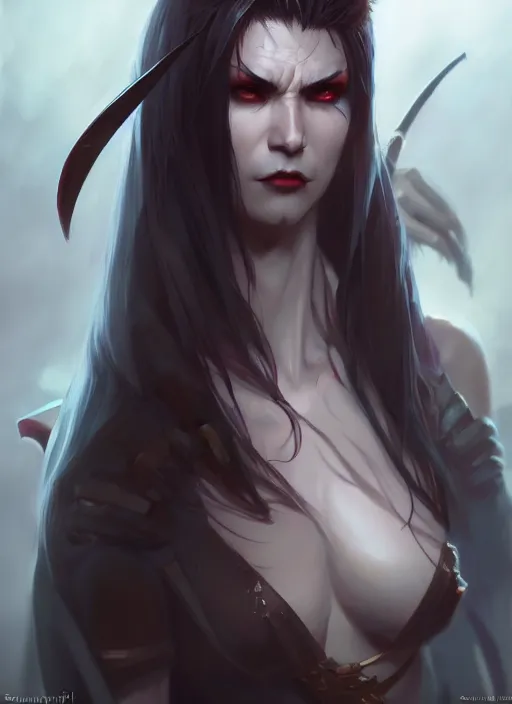 Prompt: character concept art of a vampire warrior, key visual, realistic shaded perfect face, fine details by stanley artgerm lau, wlop, rossdraws, james jean, andrei riabovitchev, marc simonetti, and sakimichan, trending on artstation