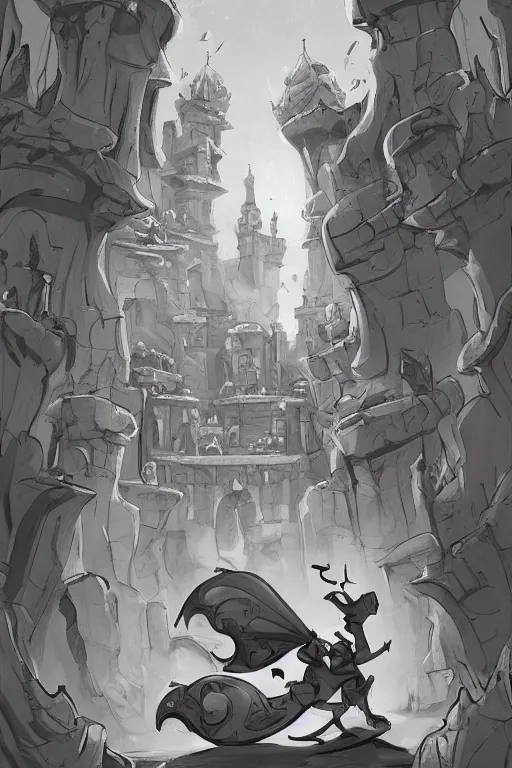 Image similar to a beautiful painting by stone fantasy arch on a black and white checkered ground inside the palace, artstation, brian kesinger,