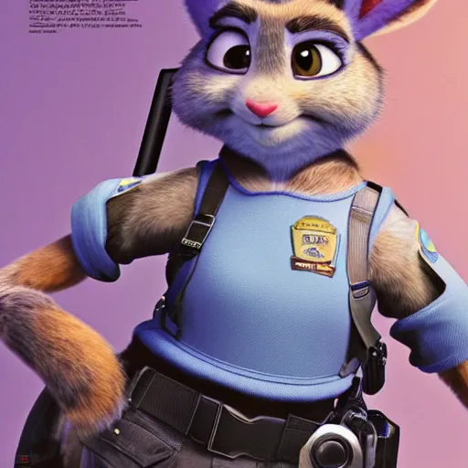 Prompt: photo of judy hopps as a real human young policewoman, by annie leibovitz