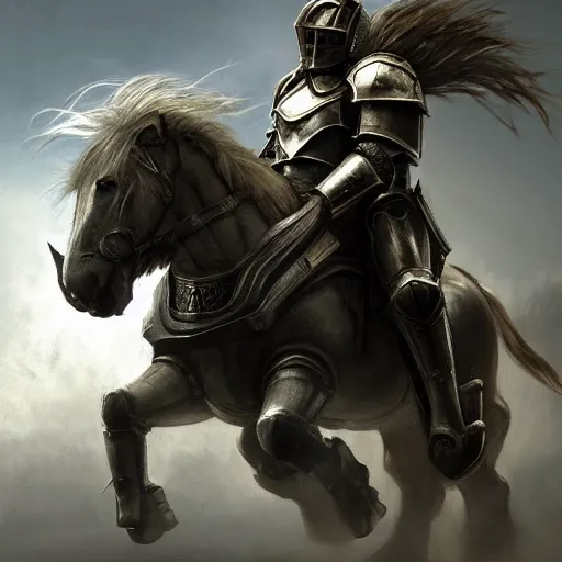 Prompt: a paladin in heavy armor riding an armored warhorse, artstation hall of fame gallery, editors choice, #1 digital painting of all time, most beautiful image ever created, emotionally evocative, greatest art ever made, lifetime achievement magnum opus masterpiece, the most amazing breathtaking image with the deepest message ever painted, a thing of beauty beyond imagination or words, 4k, highly detailed, cinematic lighting