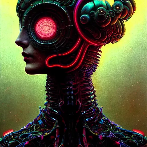 Image similar to extremely psychedelic beautiful brutalist cyborg organism infected by night. intricate, elegant, highly detailed, extremely lifelike photorealistic digital painting, artstation. steichen, gaston bussiere, tom bagshaw, brutalist cyberpunk alphonse mucha. elegant minimalism. anatomically correct vasculature. sharp focus. black. surreal lush cosmic hallucination