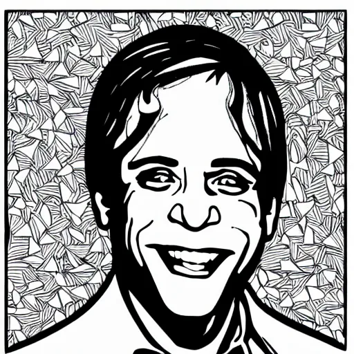 Image similar to Tony Danza coloring book page, line sketch, black and white