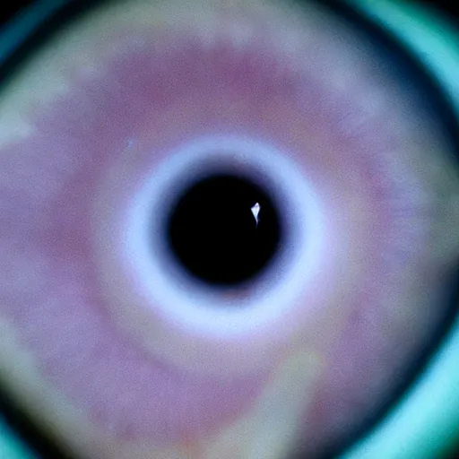 Image similar to very closeup shot, photo of an city inside girls' eye iris , award winning shot