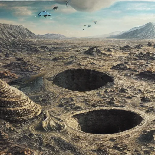 Image similar to alien landscape hyperrealism