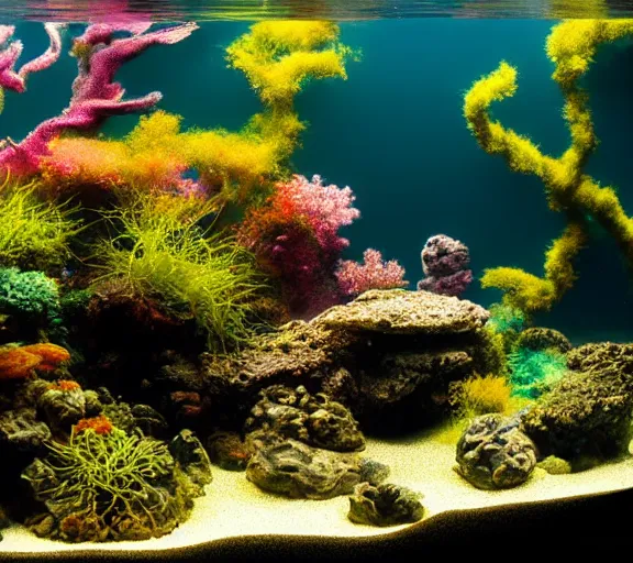 Prompt: aquascapes, by takeshi amano, iwagumi, photography, full tank shot,